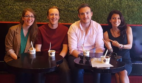 Folker Lab celebrating Alexander's award for the best talk at the BC Biology Department retreat